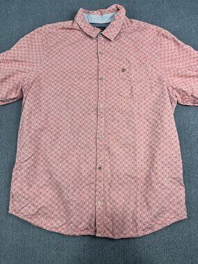 Buffalo David Bitton Mens red Patterned Short Sleeve Button-Up Shirt 2XL